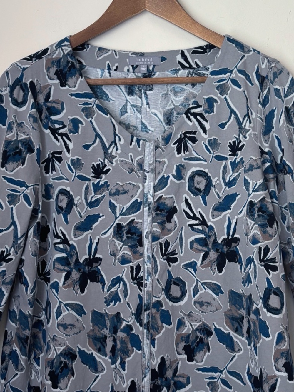 Habitat Grey & Blue Floral Swing Tunic Top Small - Picture 3 of 8